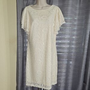 Gabby Skye Cream Lace Mini Dress